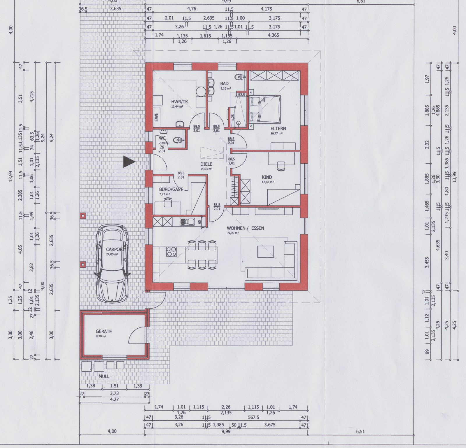 Schlüsselfertiger Bungalow mit Erdwärme und Photovoltaik -Effiziente Energienutzung